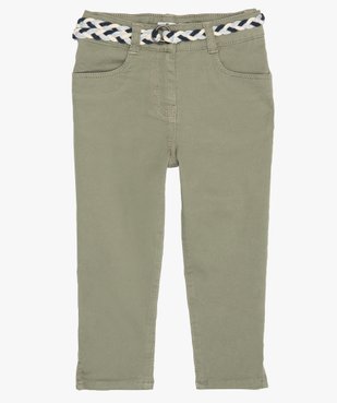Pantacourt fille en toile avec ceinture tressée vue1 - GEMO (ENFANT) - GEMO
