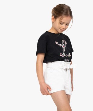 Tee-shirt fille avec motif scintillant – Lulu Castagnette vue1 - LULUCASTAGNETTE - GEMO