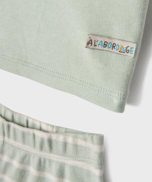 Pyjashort en coton à col tunisien et short rayé bébé garçon vue4 - GEMO 4G BEBE - GEMO