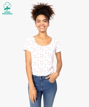 Tee-shirt femme imprimé à manches courtes vue1 - GEMO(FEMME PAP) - GEMO