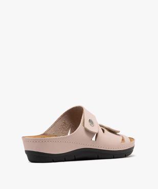 Mules femme confort unies dessus cuir à brides scratch  vue10 - G'FLEX - GEMO