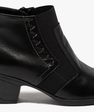 Boots femme confort à talon dessus cuir vue6 - GEMO (CONFORT) - GEMO