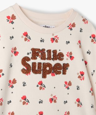 Sweat fille à motif avec manches bouffantes vue2 - GEMO (ENFANT) - GEMO