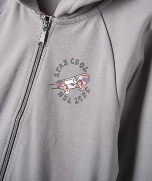 Sweat garçon à capuche zippé avec inscription sur une manche vue2 - GEMO (ENFANT) - GEMO