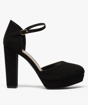 Escarpins femme en suédine à plateforme style rockabilly vue1 - GEMO(URBAIN) - GEMO