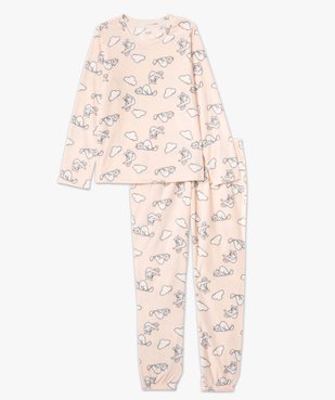 Pyjama femme en polaire à imprimé all over vue4 - GEMO(HOMWR FEM) - GEMO