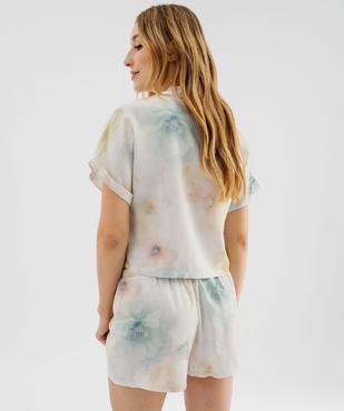 Haut de pyjama façon chemisier femme vue3 - GEMO 4G FEMME - GEMO