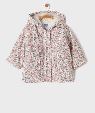 Manteau imperméable à capuche avec doublure chaude bébé fille vue3 - GEMO(BEBE DEBT) - GEMO
