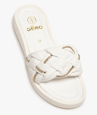 Mules femme plateforme à bride tressée et chainette vue5 - GEMO (CASUAL) - GEMO