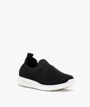 Baskets fille running unies à strass et sans lacets vue2 - GEMO (ENFANT) - GEMO