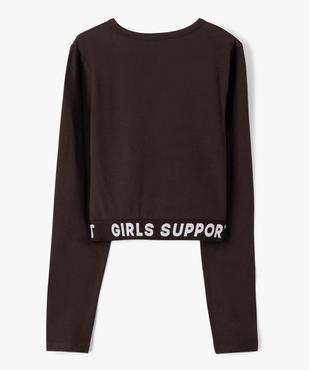 Tee-shirt de sport fille à manches longues avec bas élastique vue3 - GEMO (JUNIOR) - GEMO