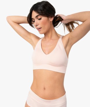 Brassière de sport femme avec bretelles croisées dans le dos vue2 - GEMO(HOMWR FEM) - GEMO