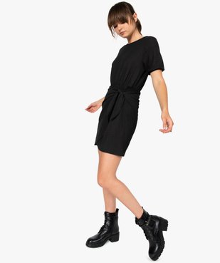 Robe femme à manches courtes avec bas façon portefeuille vue5 - GEMO(FEMME PAP) - GEMO
