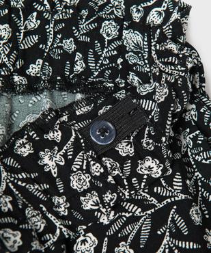 Pantalon fluide à motifs fleuris avec taille ajustable fille vue3 - GEMO 4G FILLE - GEMO