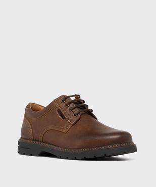 Derbies en cuir casual à semelle crantée homme - Tanéo vue2 - TANEO - GEMO