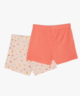 Short bébé fille en jersey de coton et volants (lot de 2) vue3 - GEMO C4G BEBE - GEMO