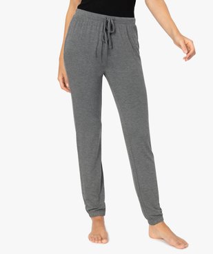 Pantalon de pyjama femme en maille fine avec bas resserré vue1 - GEMO(HOMWR FEM) - GEMO