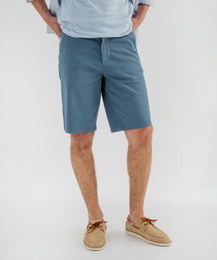 Bermuda chino coupe regular en coton stretch homme vue1 - GEMO 4G HOMME - GEMO