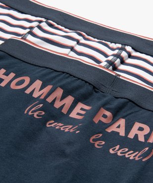 Boxer homme avec rayures et inscription (lot de 2) vue2 - GEMO C4G HOMME - GEMO