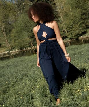Robe longue dos-nu multi-look en viscose femme vue1 - GEMO(FEMME PAP) - GEMO