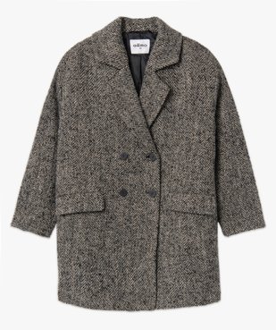 Manteau femme grande taille mi-long à chevrons vue4 - GEMO (G TAILLE) - GEMO