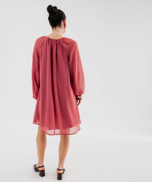 Robe courte en voile avec volants aux emmanchures femme vue3 - GEMO 4G FEMME - GEMO