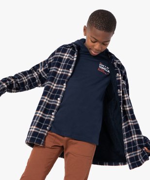 Chemise garçon à carreaux entièrement doublée sherpa vue1 - GEMO (ENFANT) - GEMO