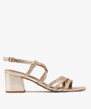 Sandales en cuir femme à brides tressées femme - Tanéo vue1 - TANEO - GEMO