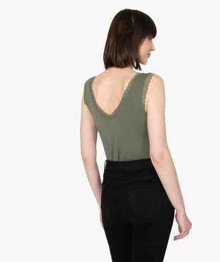 Débardeur femme avec décolleté en V en dentelle vue3 - GEMO C4G FEMME - GEMO
