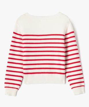 Pull rayé coupe courte fille - LuluCastagnette vue4 - LULUCASTAGNETTE - GEMO