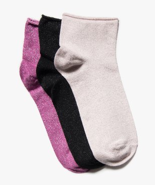 Chaussettes femme à paillettes tige courte (lot de 3 paires) vue1 - GEMO(HOMWR FEM) - GEMO
