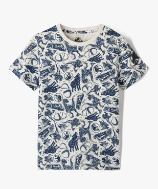 Tee-shirt garçon à manches courtes motif all over - Jurassic World vue2 - NBCUNIVERSAL - GEMO