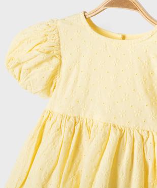 Robe de cérémonie brodée à manches courtes bébé fille vue3 - GEMO(BEBE DEBT) - GEMO
