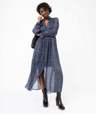 Robe en voile imprimée à manches longues femme vue1 - GEMO(FEMME PAP) - GEMO