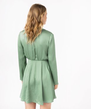 Robe à manches longues et col chemisier femme vue3 - GEMO(FEMME PAP) - GEMO