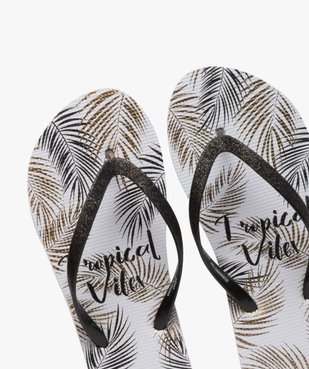 Tongs femme à motifs tropicaux et brides pailletées vue3 - GEMO (PLAGE) - GEMO