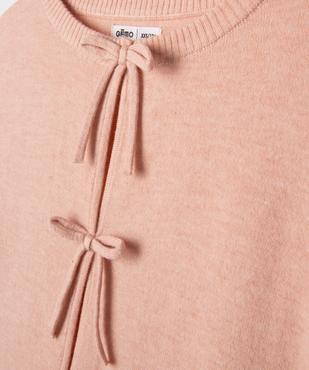 Pull gilet avec noeud sur l’avant fille  vue2 - GEMO (JUNIOR) - GEMO