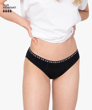Culotte menstruelle lavable en coton noir - Dim Protect vue1 - DIM - GEMO