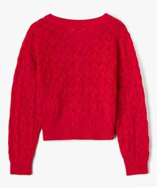 Gilet en maille fantaisie coupe courte fille - LuluCastagnette vue3 - LULU CASTAGNETTE GEMO FOR GOOD - GEMO