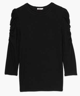Tee-shirt femme à manches ¾ froncées vue4 - GEMO(FEMME PAP) - GEMO
