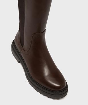 Bottes avec tige bi-matière à semelle crantée femme vue5 - 5 MILES - GEMO