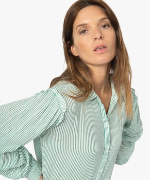 Chemise femme en crêpe avec empiècements froncés aux épaules vue1 - GEMO(FEMME PAP) - GEMO