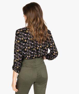 Tee-shirt femme à manches longues avec col fantaisie et boutons vue3 - GEMO(FEMME PAP) - GEMO