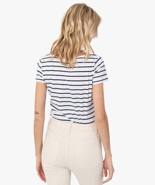Tee-shirt femme imprimé à manches courtes vue3 - GEMO(FEMME PAP) - GEMO