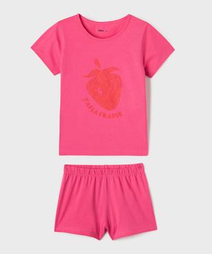 Pyjashort en jersey de coton imprimé fille vue1 - GEMO (ENFANT) - GEMO