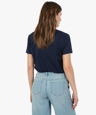 Tee-shirt femme à manches courtes avec dos plus long vue3 - GEMO(FEMME PAP) - GEMO