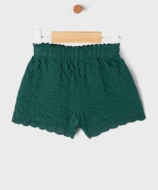 Short en maille gaufrée avec taille élastique bébé fille vue3 - GEMO 4G BEBE - GEMO