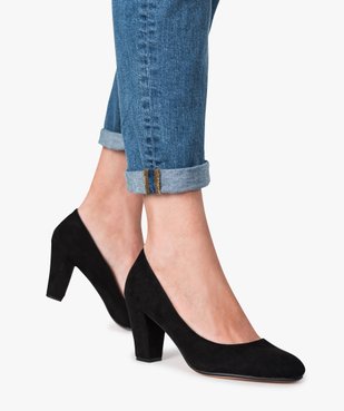 Escarpins femme à bout rond et talon large vue1 - GEMO(URBAIN) - GEMO