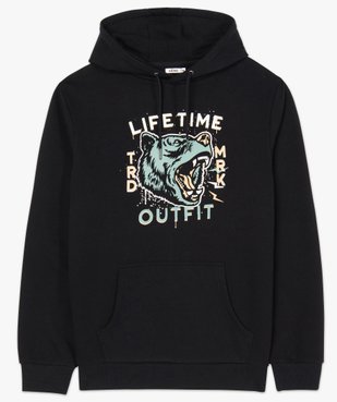 Sweat homme à capuche imprimé et molletonné vue4 - GEMO (HOMME) - GEMO