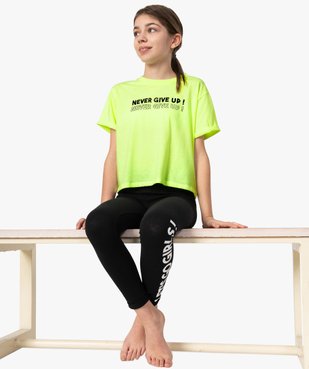 Leggings fille spécial sport avec inscription sur une jambe vue5 - GEMO (JUNIOR) - GEMO
